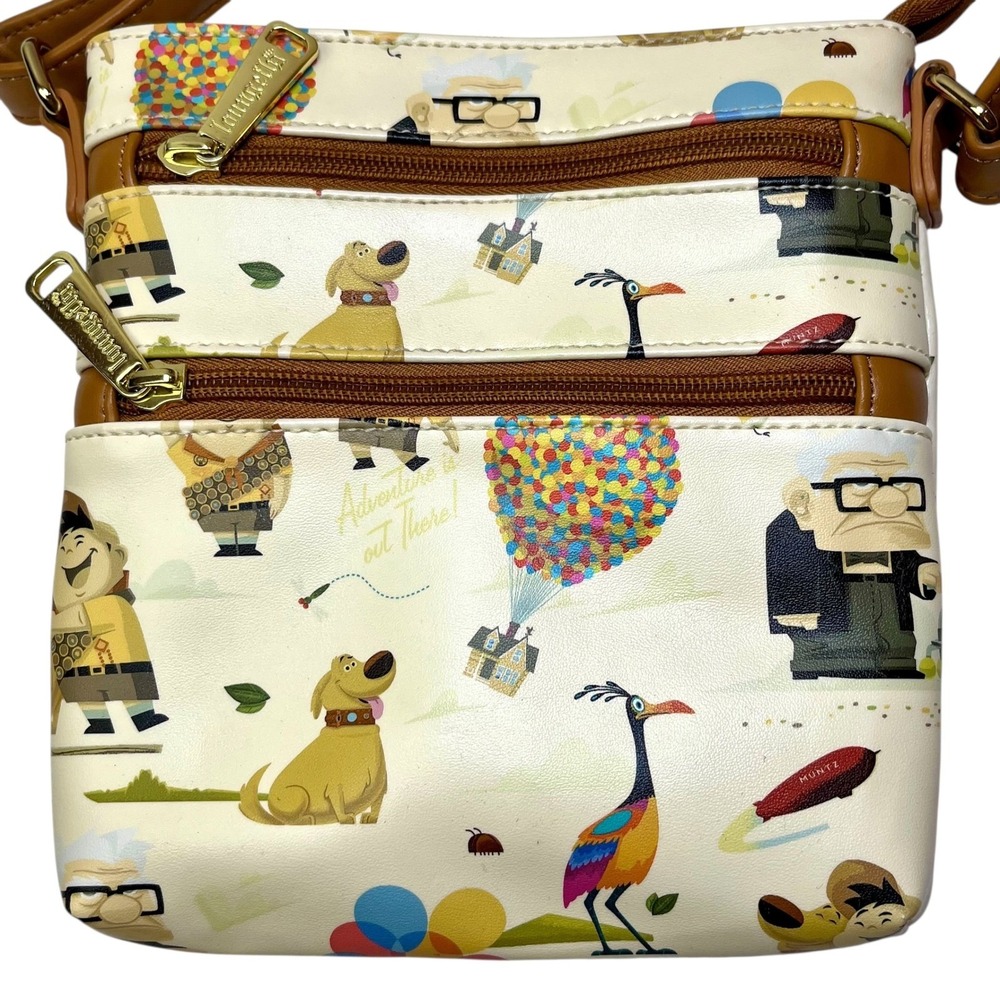 Loungefly Disney Pixar Up Crossbody Bag Carl Russell Dug Kevin Balloons Print - Picture 3 of 12